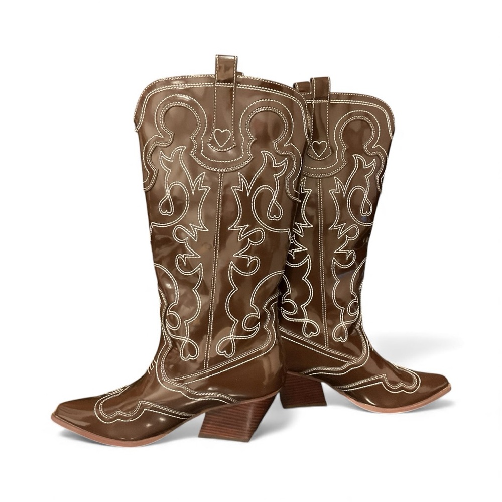 Billini Zaine NEW Cowboy boots Size 8 Dark Cocoa Shine